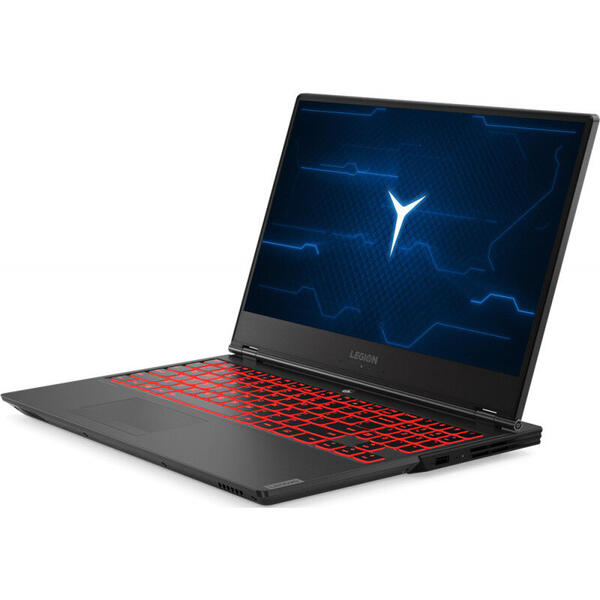 Laptop Lenovo Gaming Legion Y7000, 15.6'' FHD, Intel Core i7-9750H, 16GB, 512GB SSD + 1TB HDD, GeForce GTX 1650 4GB, FreeDos, Black