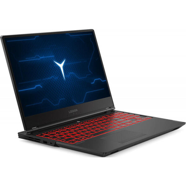 Laptop Lenovo Gaming Legion Y7000, 15.6'' FHD, Intel Core i7-9750H, 16GB, 512GB SSD + 1TB HDD, GeForce GTX 1650 4GB, FreeDos, Black