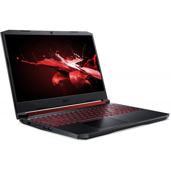 Laptop Acer Gaming Nitro 5 AN515-54, 15.6'' FHD, Intel Core i7-9750H, 8GB DDR4, 512GB SSD, GeForce GTX 1650 4GB, Linux, Black