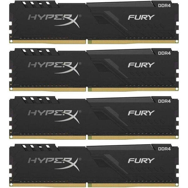 Memorie Kingston HyperX Fury Black 16GB DDR4 3200MHz CL16 Kit Quad Channel