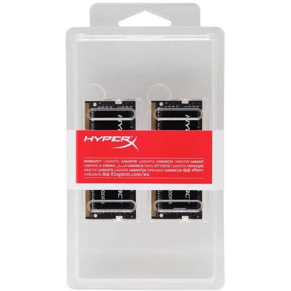 Memorie Notebook Kingston HyperX Impact, 32GB, DDR4, 2666MHz, CL15, 1.2v, Kit Dual Channel