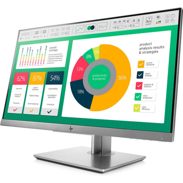 Monitor LED HP EliteDisplay E233, 23 inch FHD, 5ms, Argintiu, 60Hz