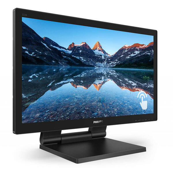 Monitor LED Philips 222B9T, 21.5 inch FHD, 1ms, Black, Touchscreen