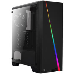 Carcasa Aerocool Cylon RGB Tempered Glass, MiddleTower, Fara sursa, Negru