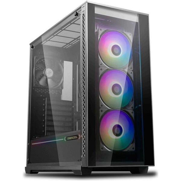 Carcasa Deepcool Matrexx 70 3F, MiddleTower, Fara sursa, Negru