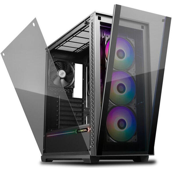 Carcasa Deepcool Matrexx 70 3F, MiddleTower, Fara sursa, Negru