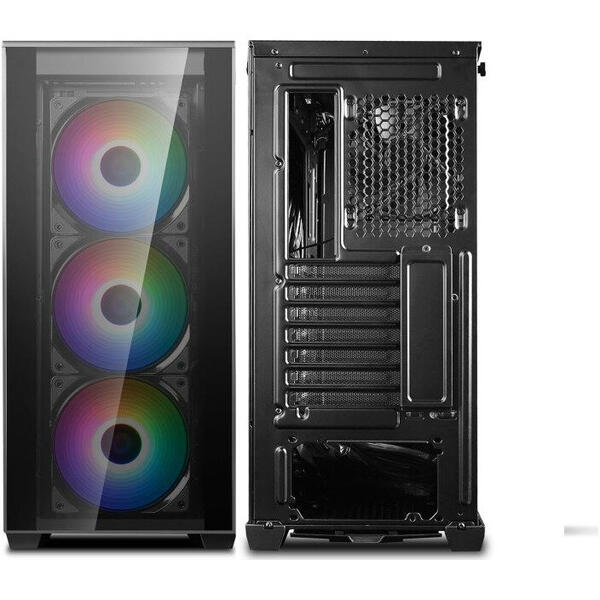 Carcasa Deepcool Matrexx 70 3F, MiddleTower, Fara sursa, Negru