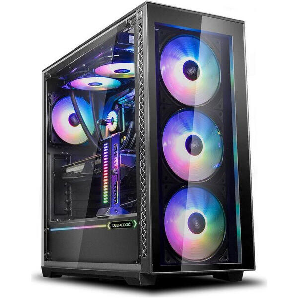 Carcasa Deepcool Matrexx 70 3F, MiddleTower, Fara sursa, Negru