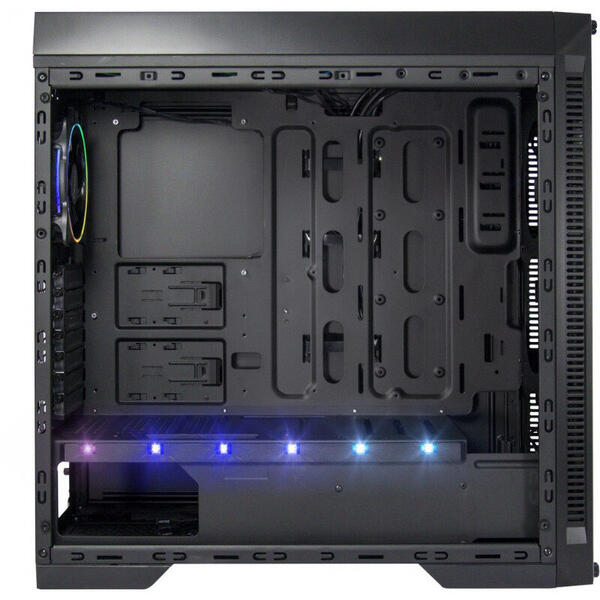 Carcasa Inter-Tech X-908 Infini2, Tempered Glass, MiddleTower, Fara sursa, Negru