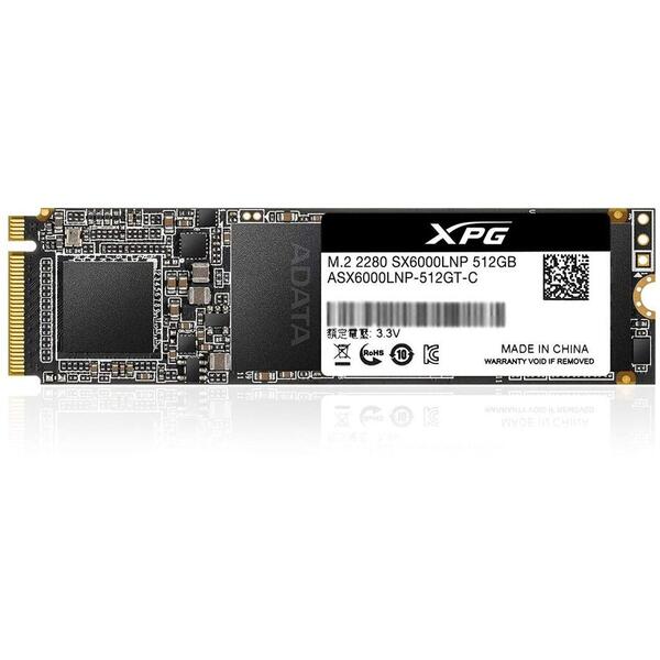 SSD ADATA SX6000 Lite 512GB PCI Express 3.0 x4 M.2 2280