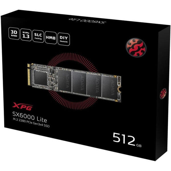 SSD A-DATA SX6000 Lite 512GB PCI Express 3.0 x4 M.2 2280