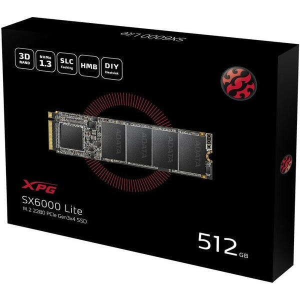 SSD ADATA SX6000 Lite 512GB PCI Express 3.0 x4 M.2 2280