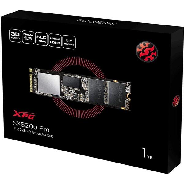 SSD A-DATA SX8200 PRO 512GB PCI Express 3.0 x4 M.2 2280