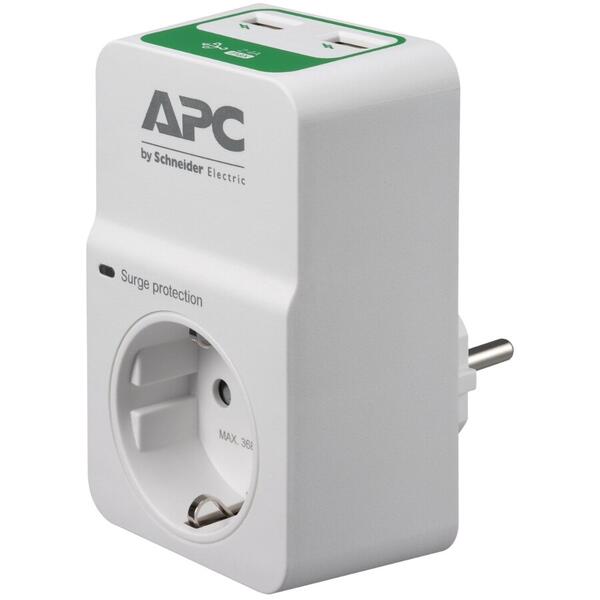 Priza cu Protectie APC Essential SurgeArrest 1x Schuko, 2x USB White