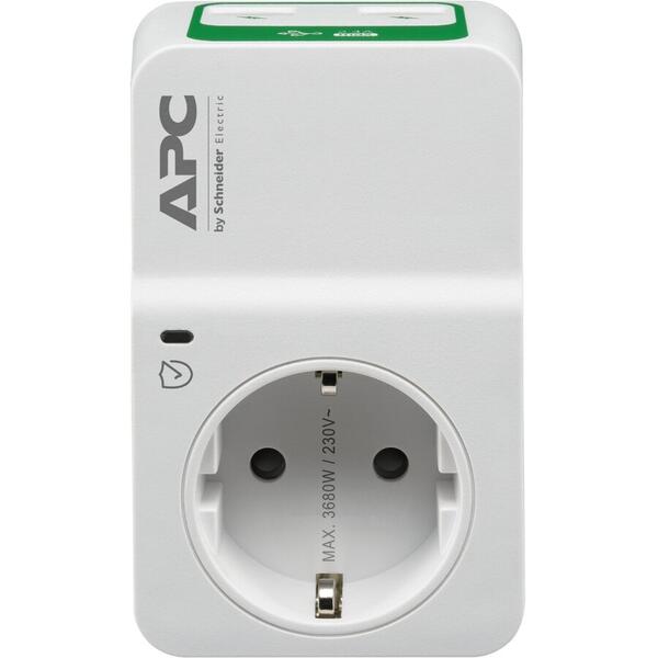 Priza cu Protectie APC Essential SurgeArrest 1x Schuko, 2x USB White