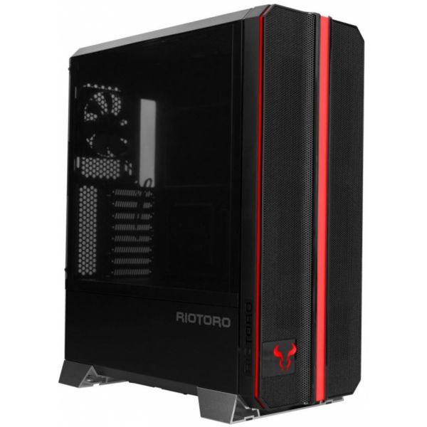 Carcasa Riotoro CR1288 TG, Tempered Glass, MiddleTower, Fara sursa, Negru