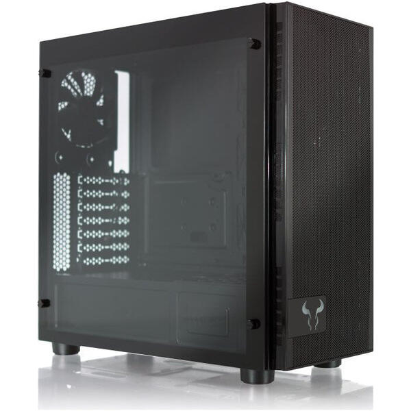 Carcasa Riotoro CR500, Tempered Glass, MiddleTower, Fara sursa, Negru