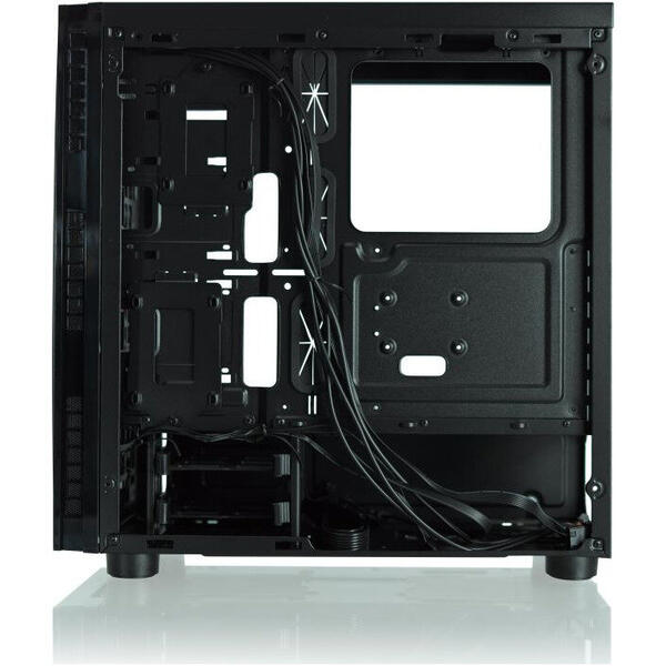 Carcasa Riotoro CR500, Tempered Glass, MiddleTower, Fara sursa, Negru