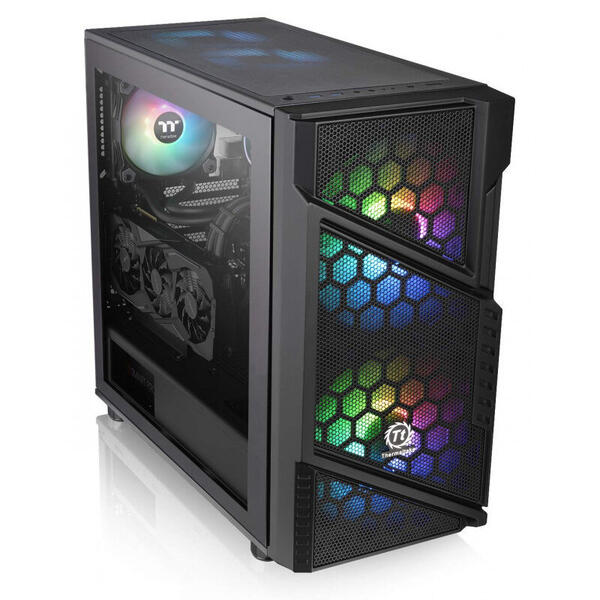 Carcasa Thermaltake Commander C31 TG ARGB, Tempered Glass, MiddleTower, Fara sursa, Negru