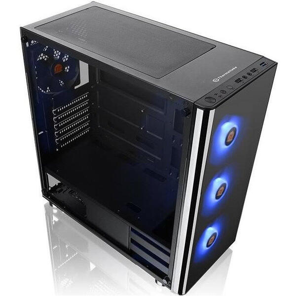 Carcasa Thermaltake V200, Tempered Glass, MiddleTower, Fara sursa, Negru