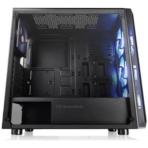 Carcasa Thermaltake Versa J23, Tempered Glass, MiddleTower, Fara sursa, Negru