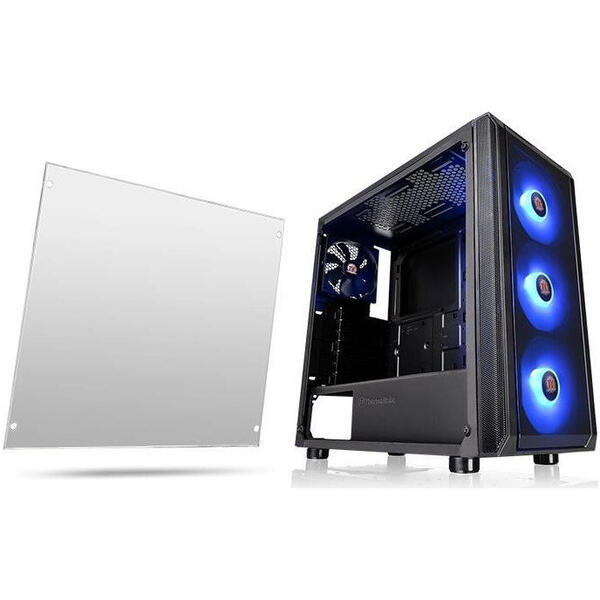 Carcasa Thermaltake Versa J23, Tempered Glass, MiddleTower, Fara sursa, Negru