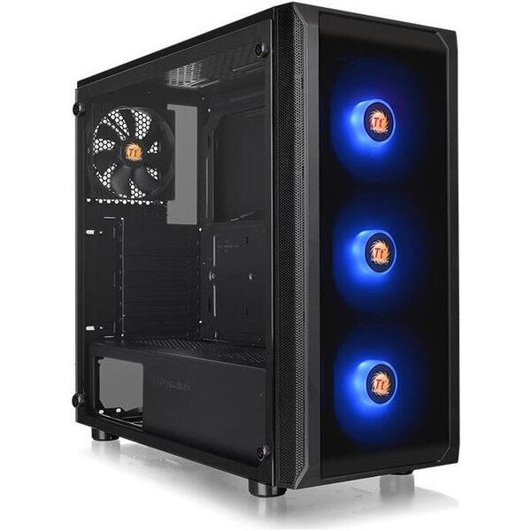 Carcasa Thermaltake Versa J23, Tempered Glass, MiddleTower, Fara sursa, Negru