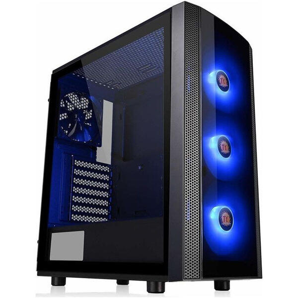 Carcasa Thermaltake Versa J25, Tempered Glass, MiddleTower, Fara sursa, Negru