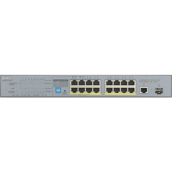Switch ZyXEL Gigabit GS1300-18HP, 17x LAN, 1x SFP, PoE