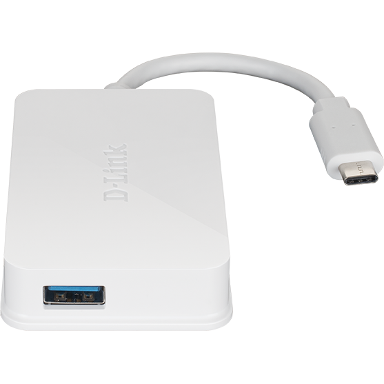 Hub USB D-LINK DUB-H410 4 porturi, USB 3.0, Alb