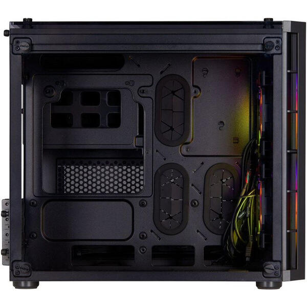 Carcasa Corsair Crystal Series 280X, Tempered Glass, CubeTower, Fara sursa, RGB, Black