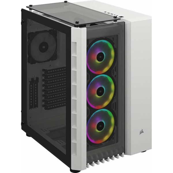 Carcasa Corsair Crystal Series 680X, Tempered Glass, MiddleTower, Fara sursa, RGB, ​White