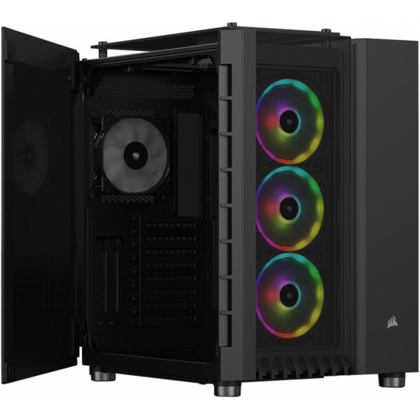 Carcasa Corsair Crystal Series 680X, Tempered Glass, MiddleTower, Fara sursa, RGB, ​Black