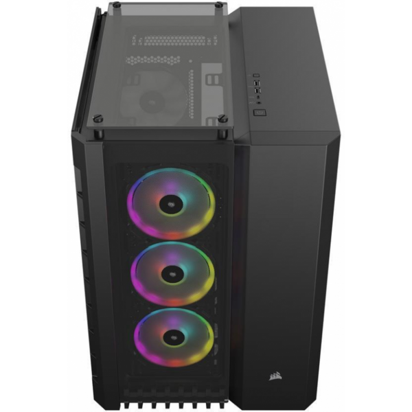 Carcasa Corsair Crystal Series 680X, Tempered Glass, MiddleTower, Fara sursa, RGB, ​Black