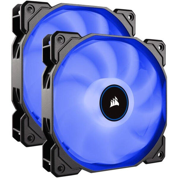 Ventilator PC Corsair Air Series AF140 LED Blue 140mm, Dual Pack