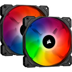 Ventilator PC Corsair iCUE SP140 RGB PRO Performance 140mm Dual Fan Kit cu Lighting Node CORE