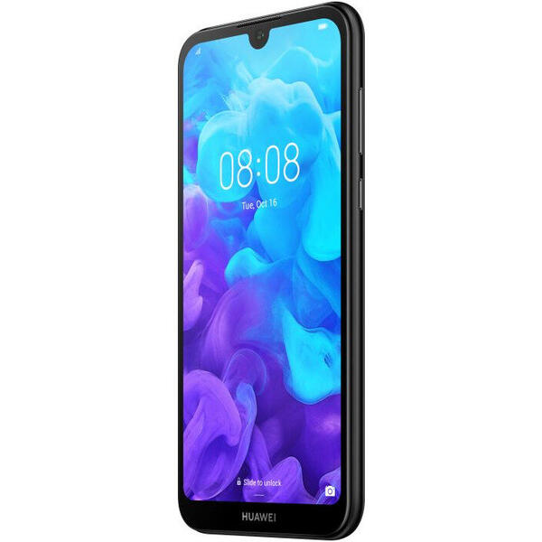 Smartphone Huawei Y5 (2019), 5.71 inch, Quad Core, 16GB, 2GB RAM, Dual SIM, 4G, Black