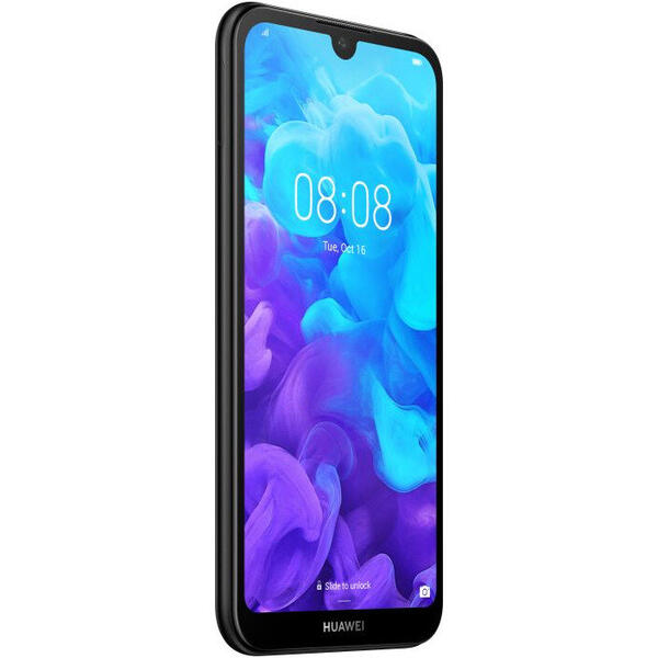 Smartphone Huawei Y5 (2019), 5.71 inch, Quad Core, 16GB, 2GB RAM, Dual SIM, 4G, Black