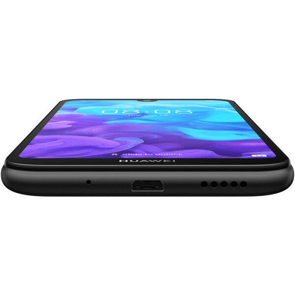 Smartphone Huawei Y5 (2019), 5.71 inch, Quad Core, 16GB, 2GB RAM, Dual SIM, 4G, Black