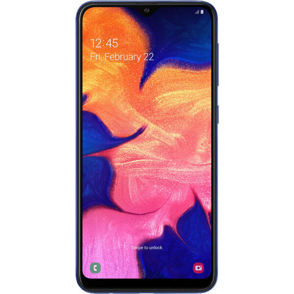 Smartphone Samsung Galaxy A10 (2019), 6.2 inch IPS, Octa Core, 32GB, 2GB RAM, Dual SIM, 4G, Blue