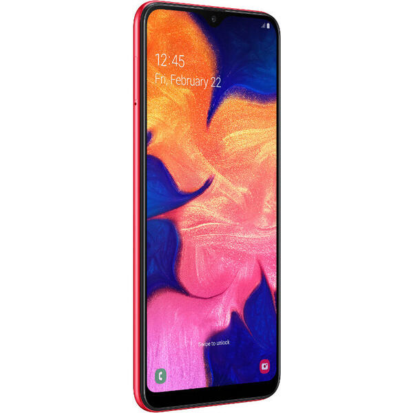 Smartphone Samsung Galaxy A10 (2019), 6.2 inch IPS, Octa Core, 32GB, 2GB RAM, Dual SIM, 4G, Red