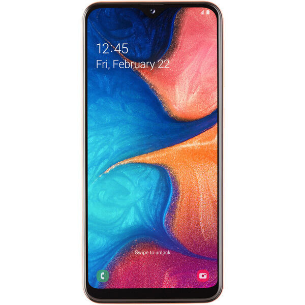 Smartphone Samsung Galaxy A20e (2019), 5.8 inch Infinity-V Display, 32GB, 3GB RAM, Dual SIM, 4G, 3-Camere, NFC, Coral