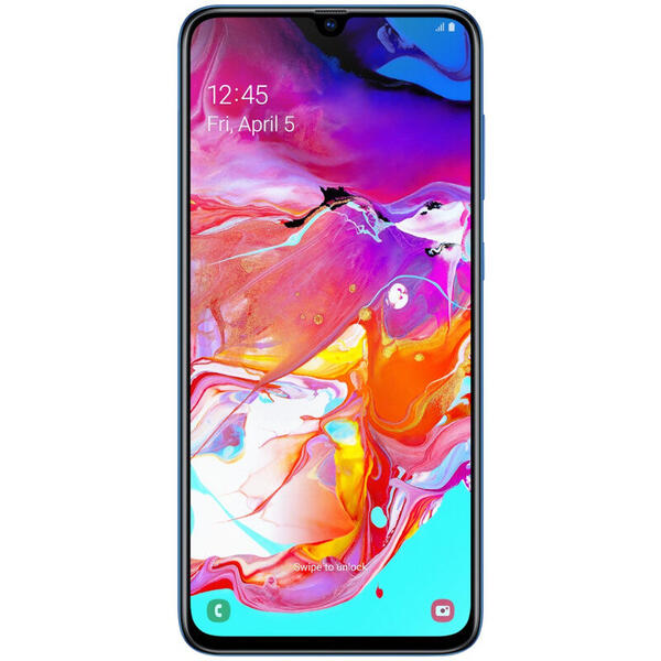Smartphone Samsung Galaxy A70 (2019), 6.7 inch Super AMOLED, Octa Core, 128GB, 6GB RAM, Dual SIM, 4G, NFC, 4-Camere, Blue