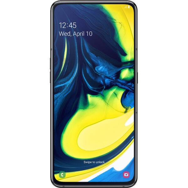 Smartphone Samsung Galaxy A80 (2019), 6.7 inch Super AMOLED, Infinity Display, Octa Core, 128GB, 8GB RAM, Dual SIM, 4G, camera tripla rotativa, Phantom Black