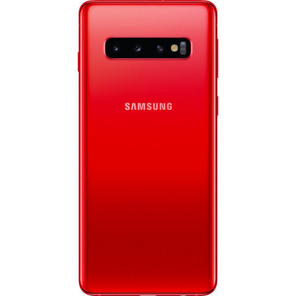 Smartphone Samsung Galaxy S10, 6.1 inch Dynamic AMOLED, Octa Core, 128GB, 8GB RAM, Dual SIM, 4G, 4-Camere, Cardinal Red