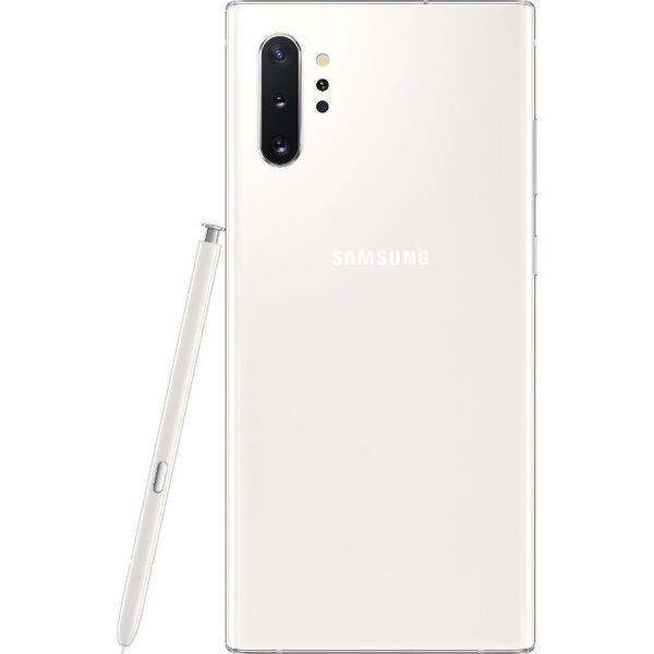 Smartphone Samsung Galaxy Note 10 Plus, 6.8 inch Dynamic AMOLED, Octa Core, 512GB, 12GB RAM, Dual SIM, 4G, 5-Camere, Aura White