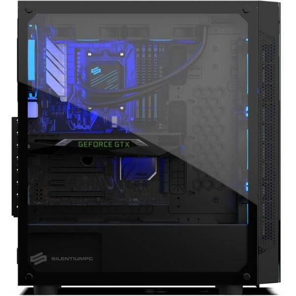 Carcasa Silentium PC Armis AR5X TG RGB, Tempered Glass, MiddleTower, Fara sursa, Negru