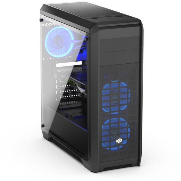 Carcasa Silentium PC Regnum RG4T RGB Pure Black, Tempered Glass, MiddleTower, Fara sursa