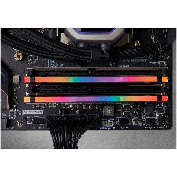 Memorie Corsair Vengeance RGB PRO, 64GB DDR4, 3200MHz, CL16, Quad Channel Kit