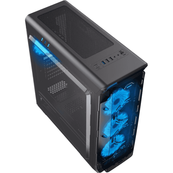 Carcasa Gamemax Starlight-B-Blue, MiddleTower, Fara sursa, Negru